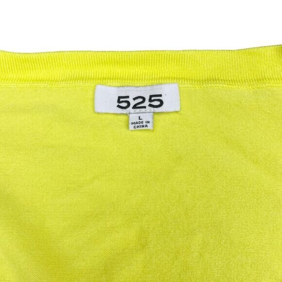 525 America V-Neckline Puffed-Sleeve Ribbed Cropped Cardigan Size Large - Picture 3 of 4